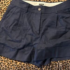 J. Crew Women's Dark Blue Pleated Shorts